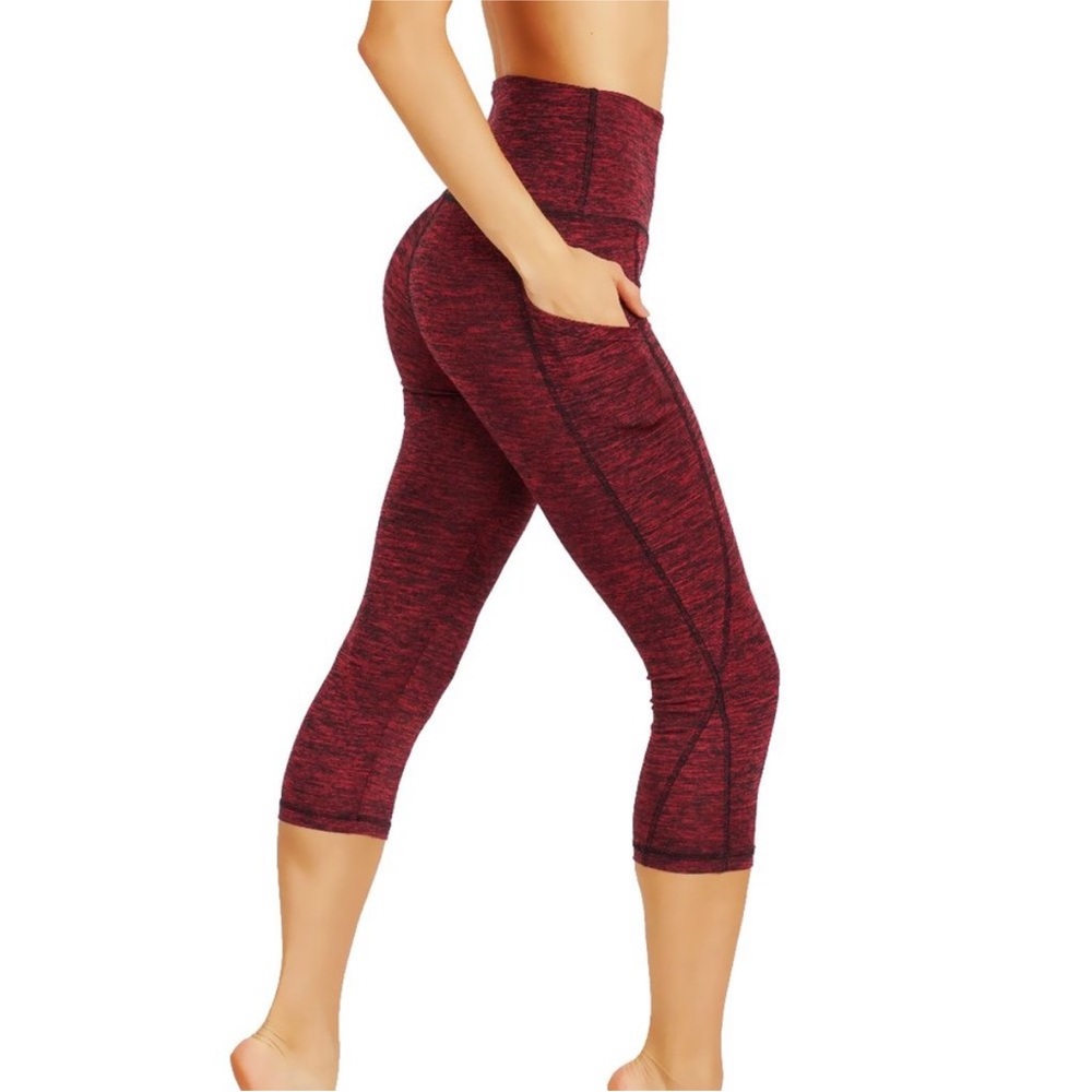 Women's Capris Leggings With Pockets Power Flex Dry-Fit